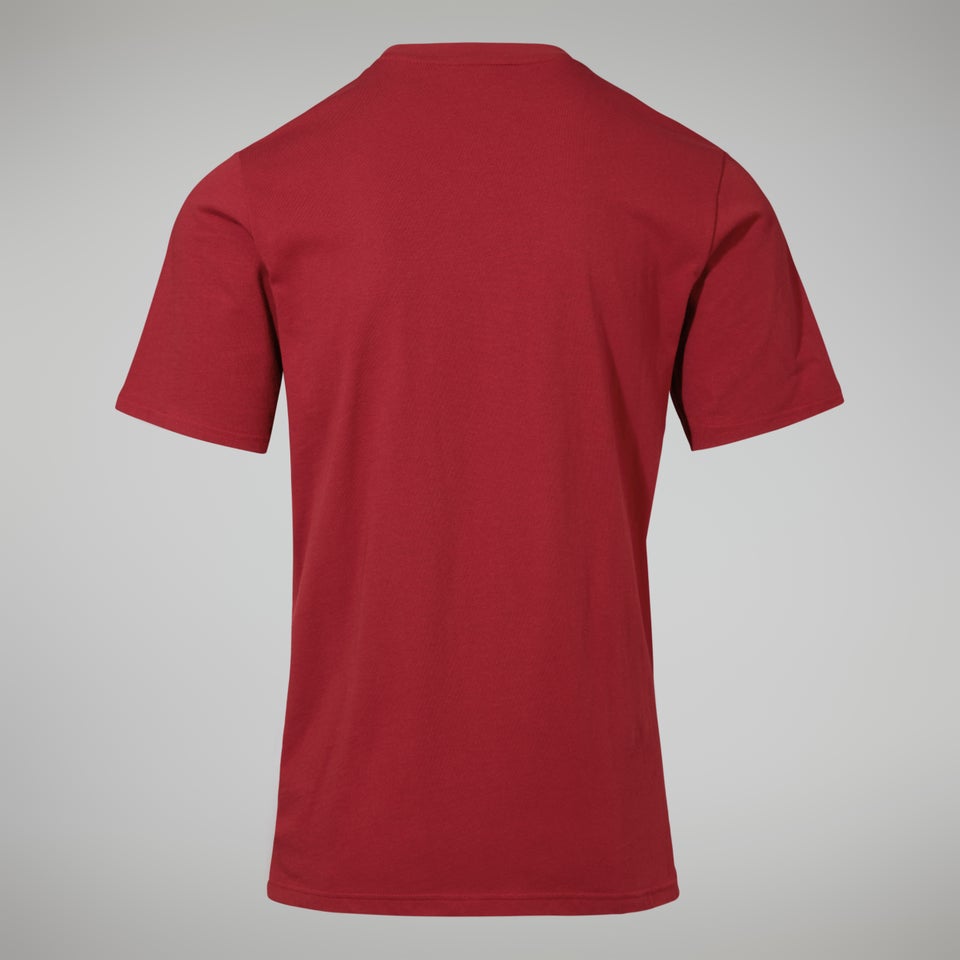 Men's Organic Big Colour Logo Super Stretch Tee Dark Red