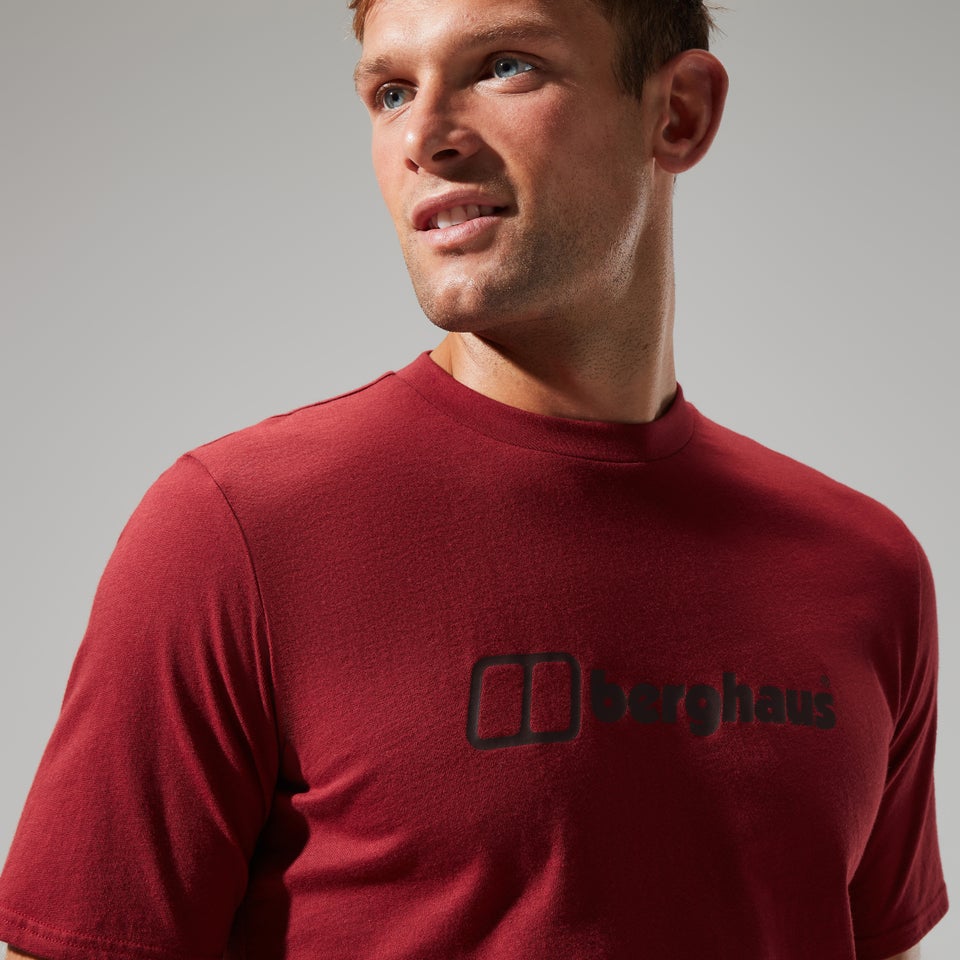 Men's Organic Big Colour Logo Super Stretch Tee Dark Red