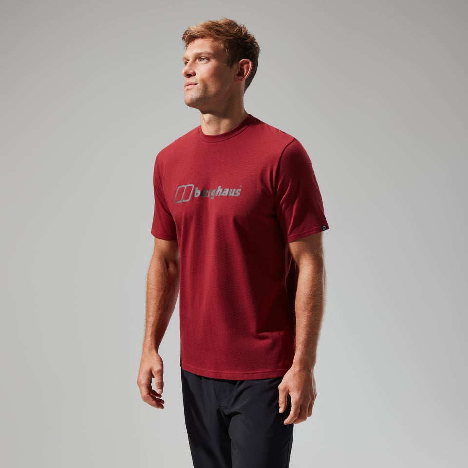 Men's Organic Big Colour Logo Super Stretch Tee Dark Red