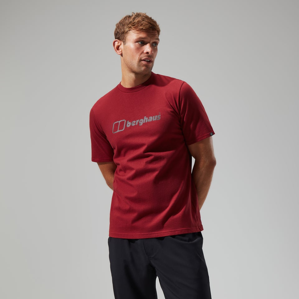 Men's Organic Big Colour Logo Super Stretch Tee Dark Red