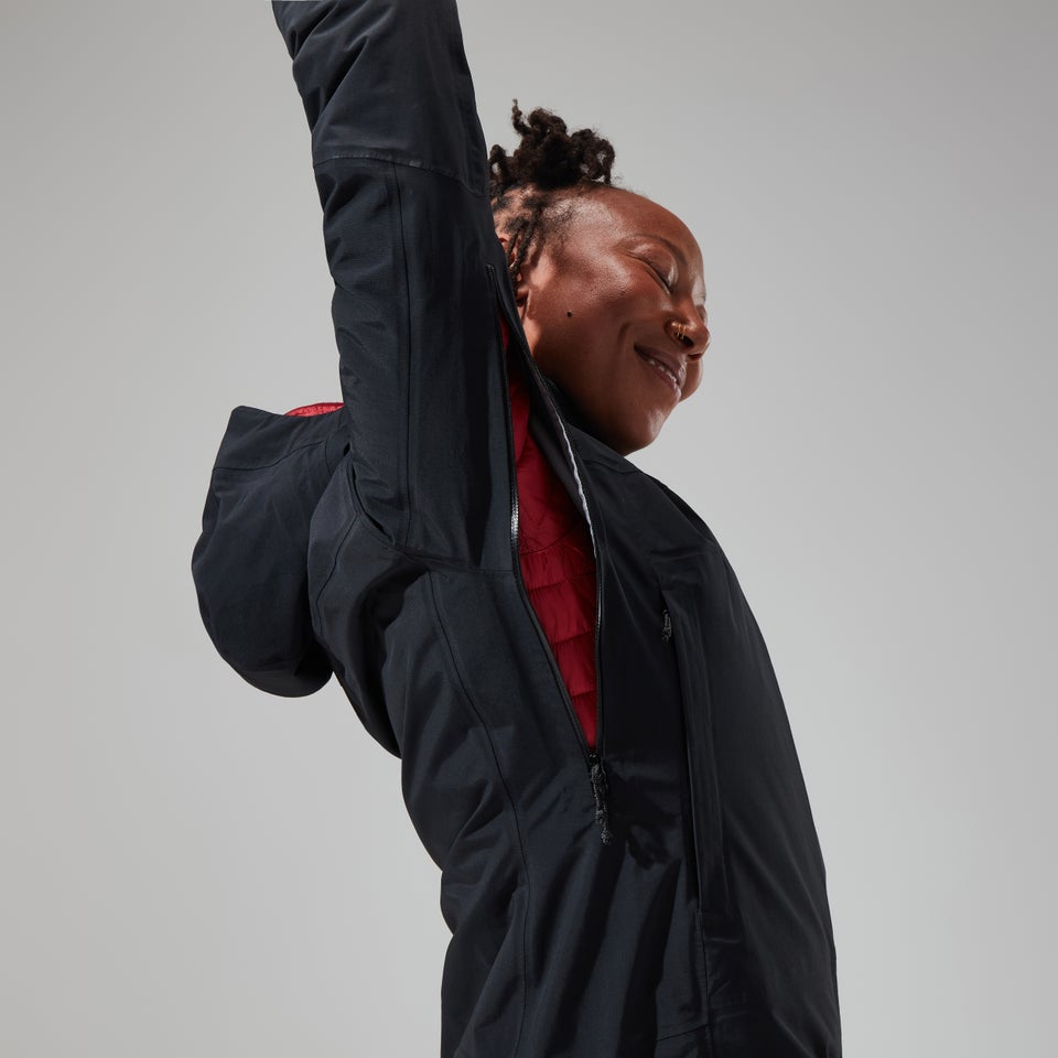 Highland Storm 3L Wasserdichte Jacken für Damen - Schwarz