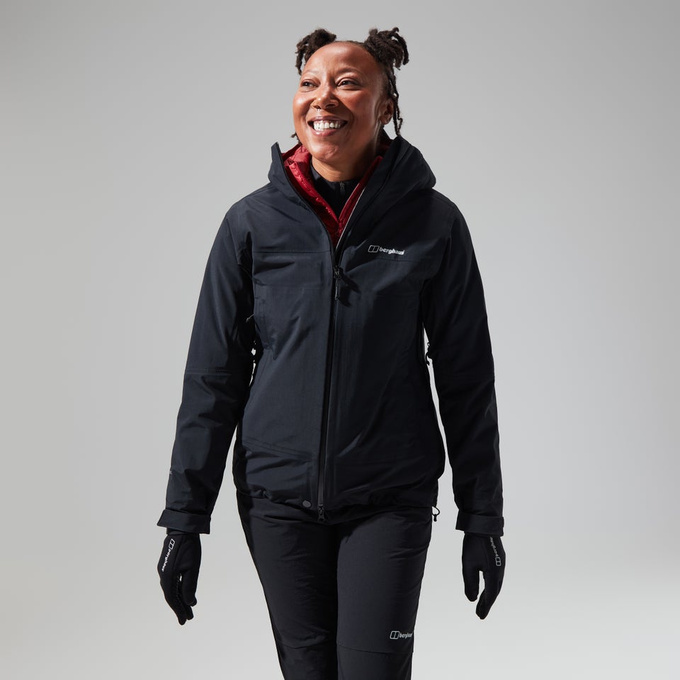 Highland Storm 3L Wasserdichte Jacken für Damen - Schwarz