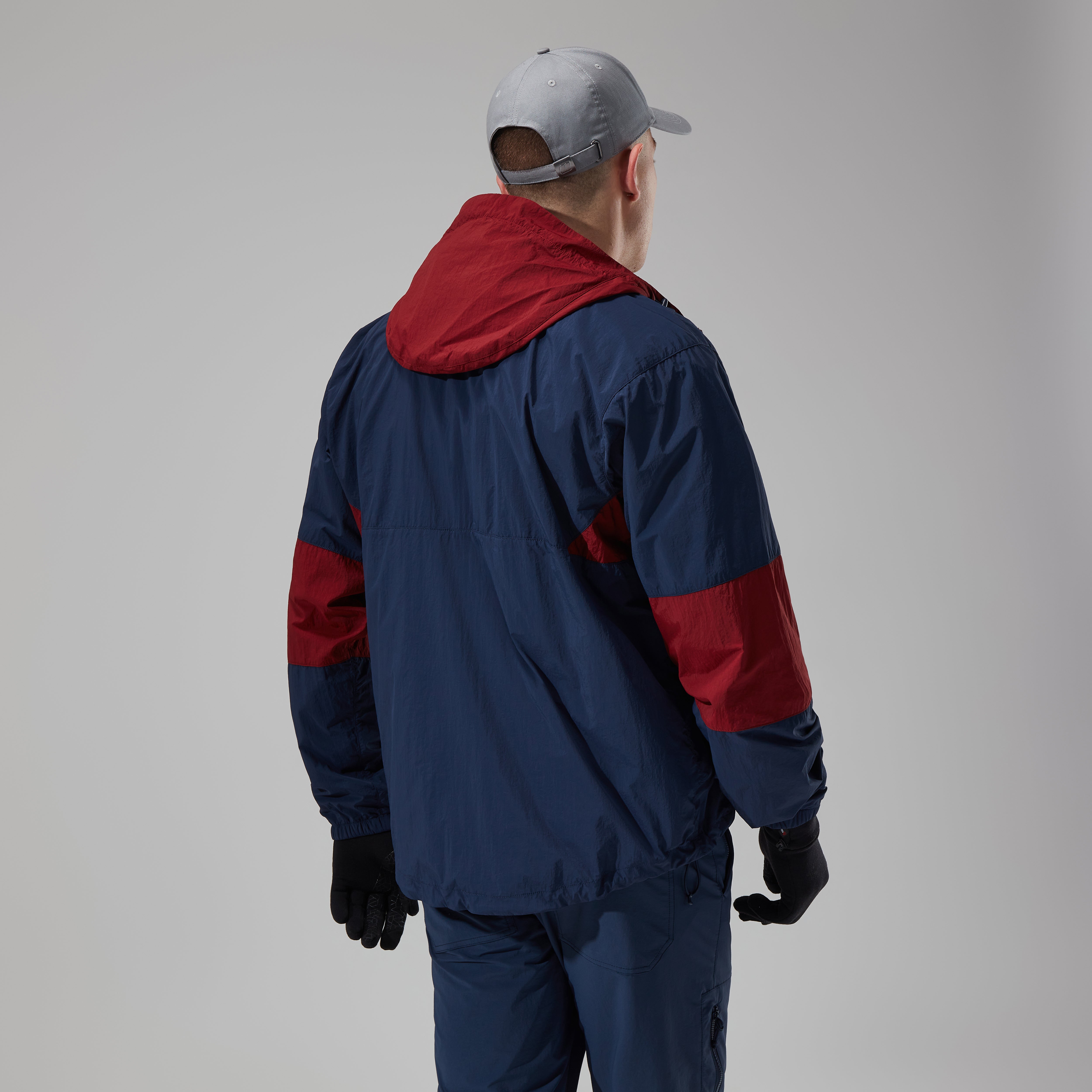 Men's Urban Co-ord Wind Jacket - Dark Blue/Dark Red