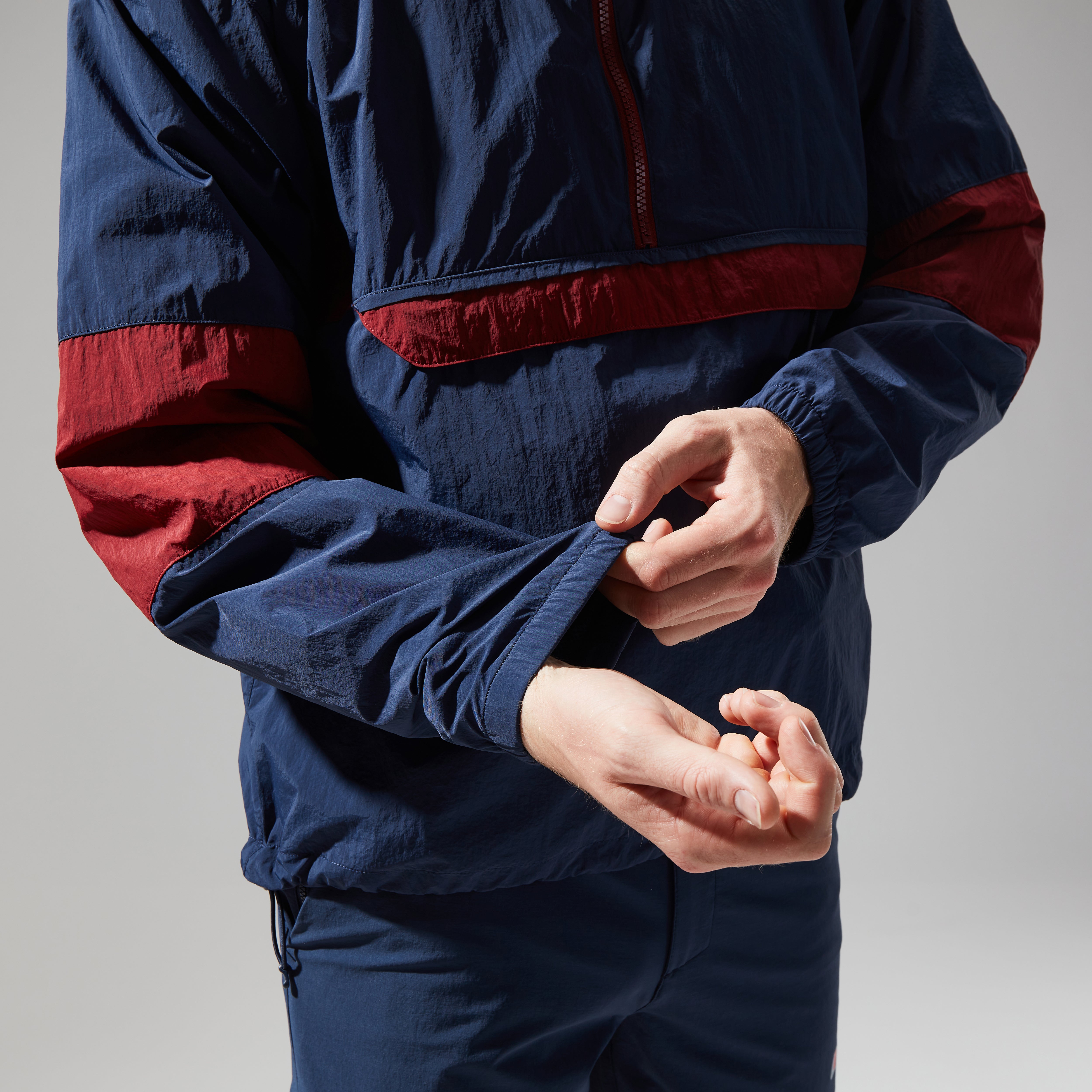 Men's Urban Co-ord Wind Jacket - Dark Blue/Dark Red