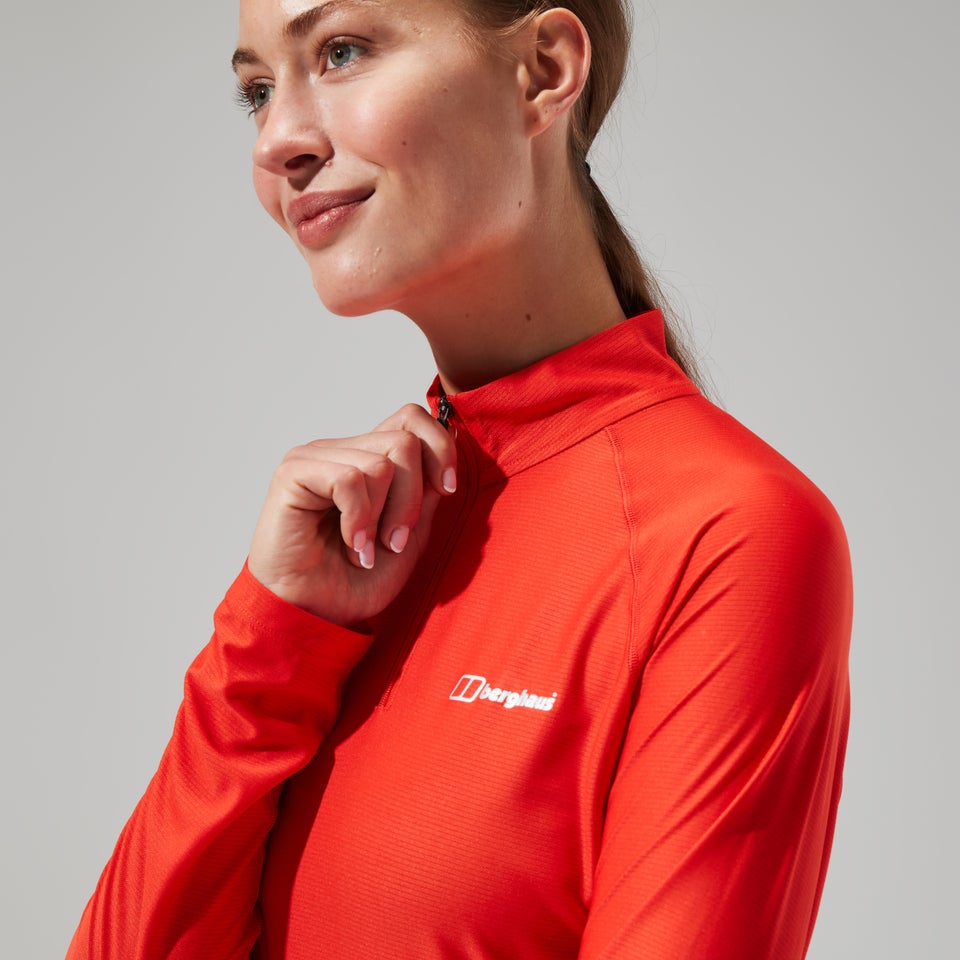 Women's 24/7 Tech Tee Long Sleeve Half Zip - Orange