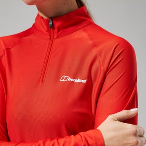 Women's 24/7 Tech Tee Long Sleeve Half Zip - Orange