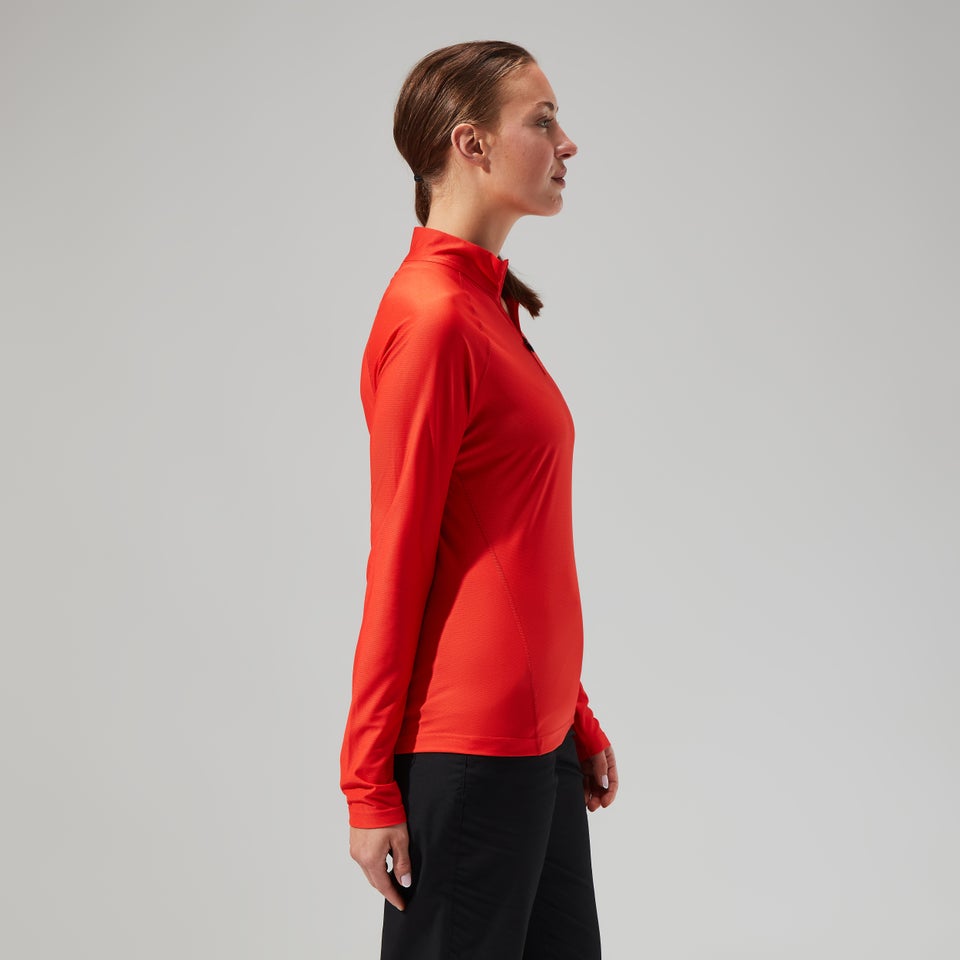 Women's 24/7 Tech Tee Long Sleeve Half Zip - Orange