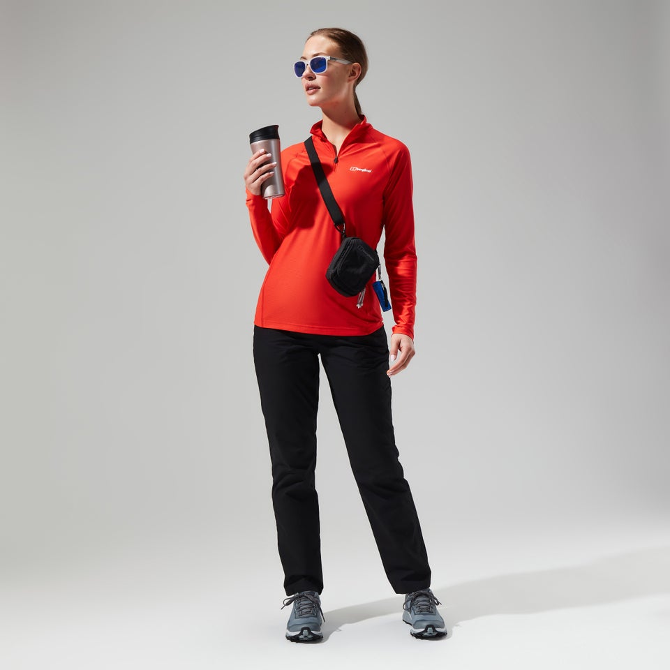 Women's 24/7 Tech Tee Long Sleeve Half Zip - Orange