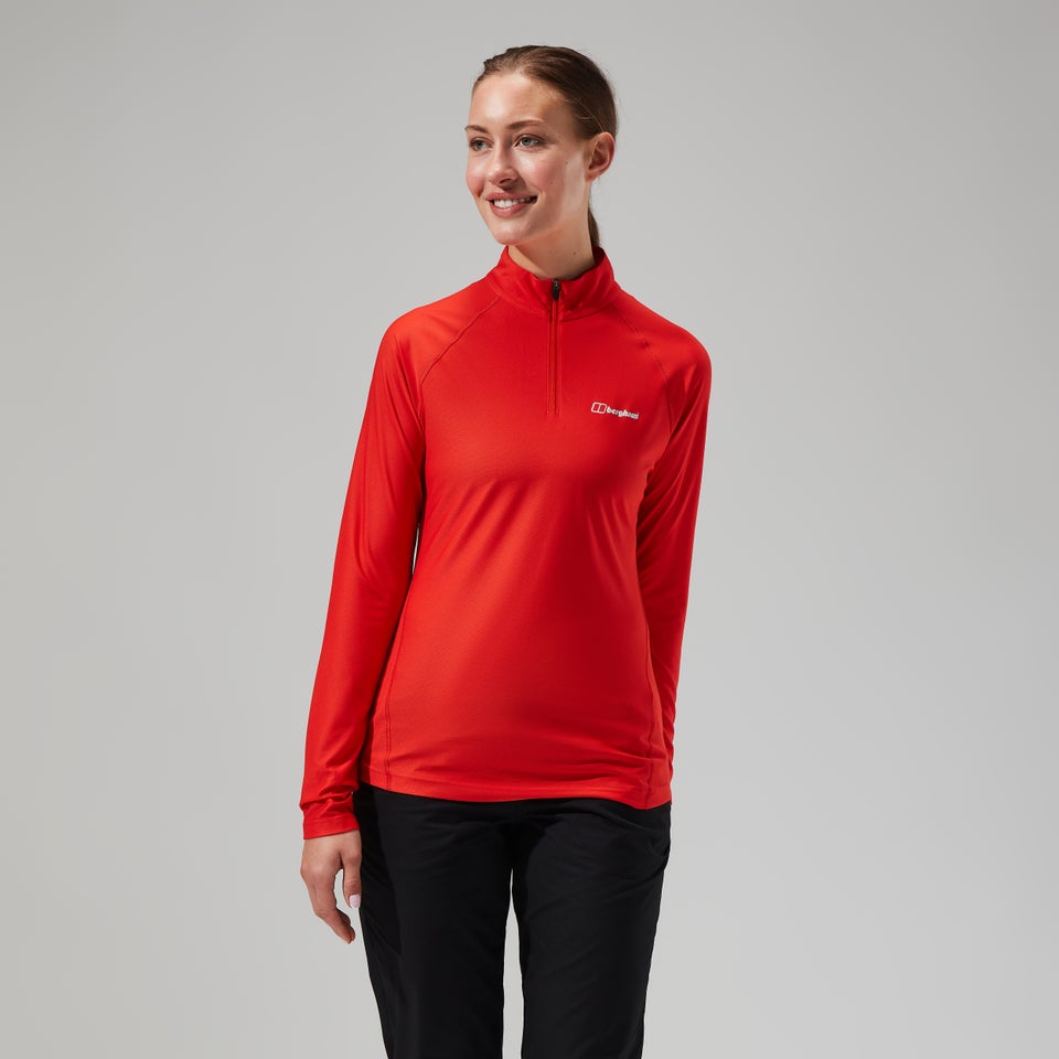 Women's 24/7 Tech Tee Long Sleeve Half Zip - Orange