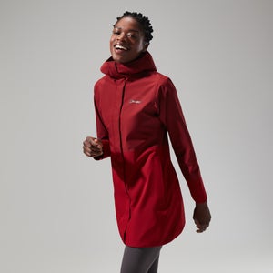 Omeara Lange Jacken für Damen - Dunkelrot