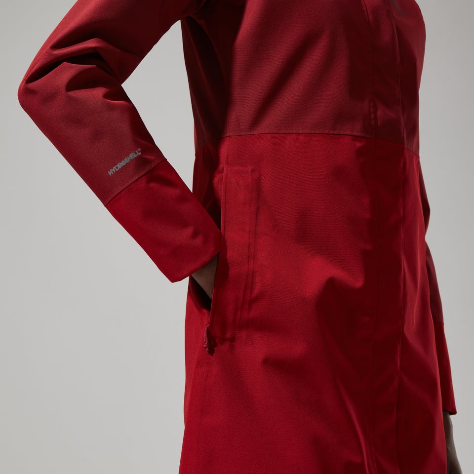 Omeara Lange Jacken für Damen - Dunkelrot