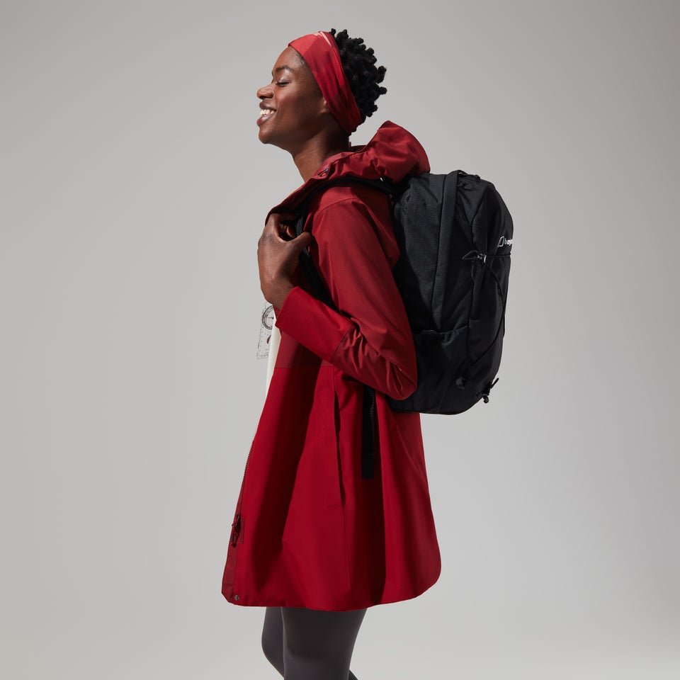 Omeara Lange Jacken für Damen - Dunkelrot