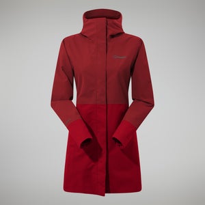 Omeara Lange Jacken für Damen - Dunkelrot