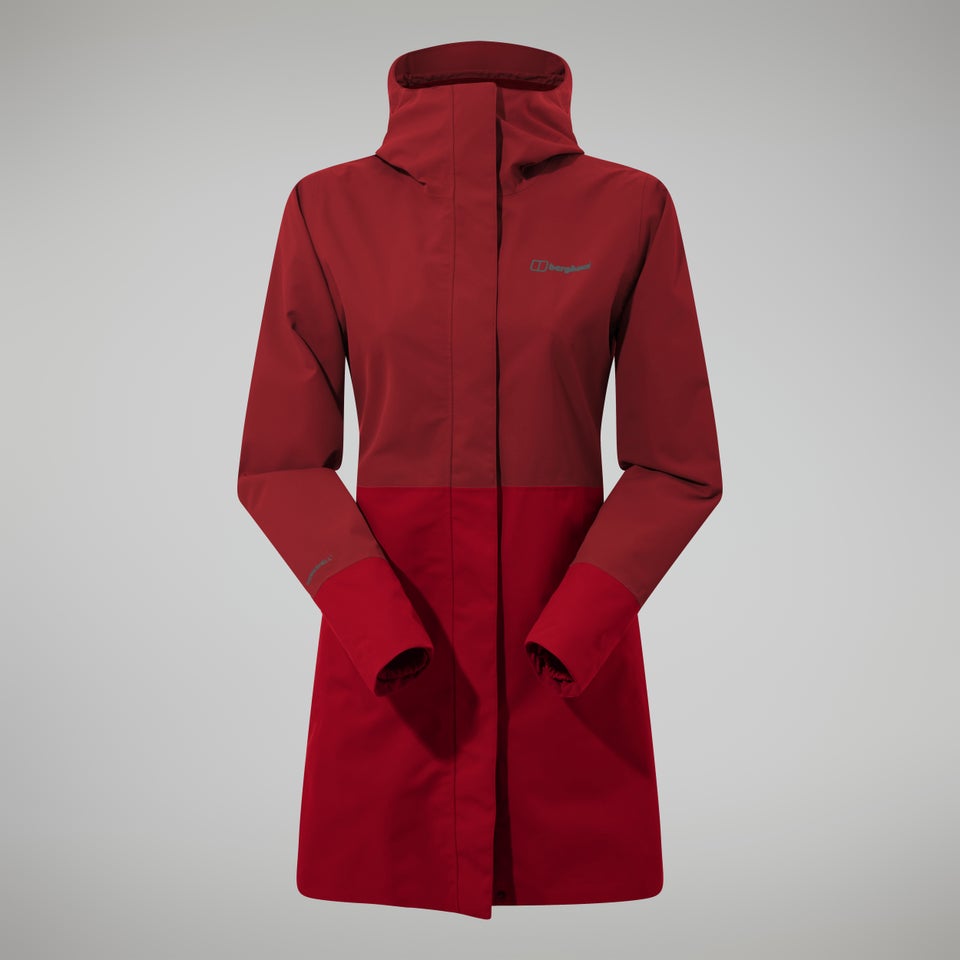 Omeara Lange Jacken für Damen - Dunkelrot