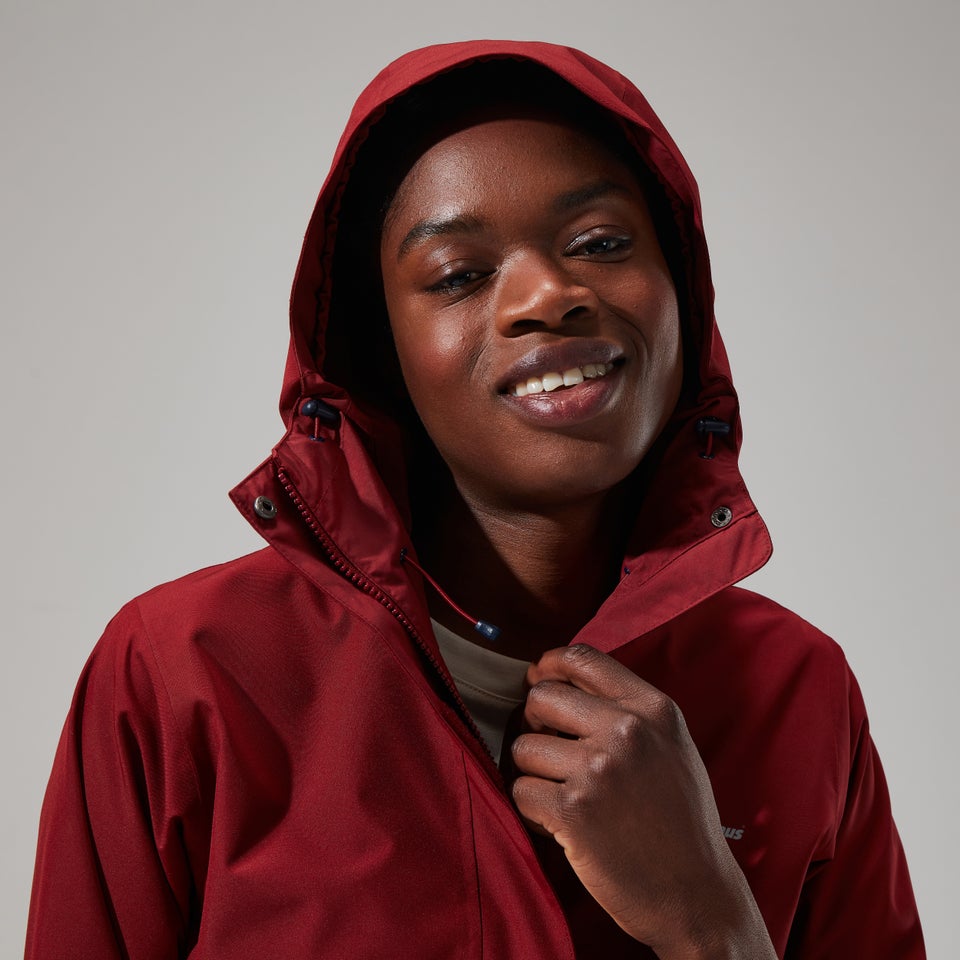 Omeara Lange Jacken für Damen - Dunkelrot