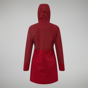 Omeara Lange Jacken für Damen - Dunkelrot