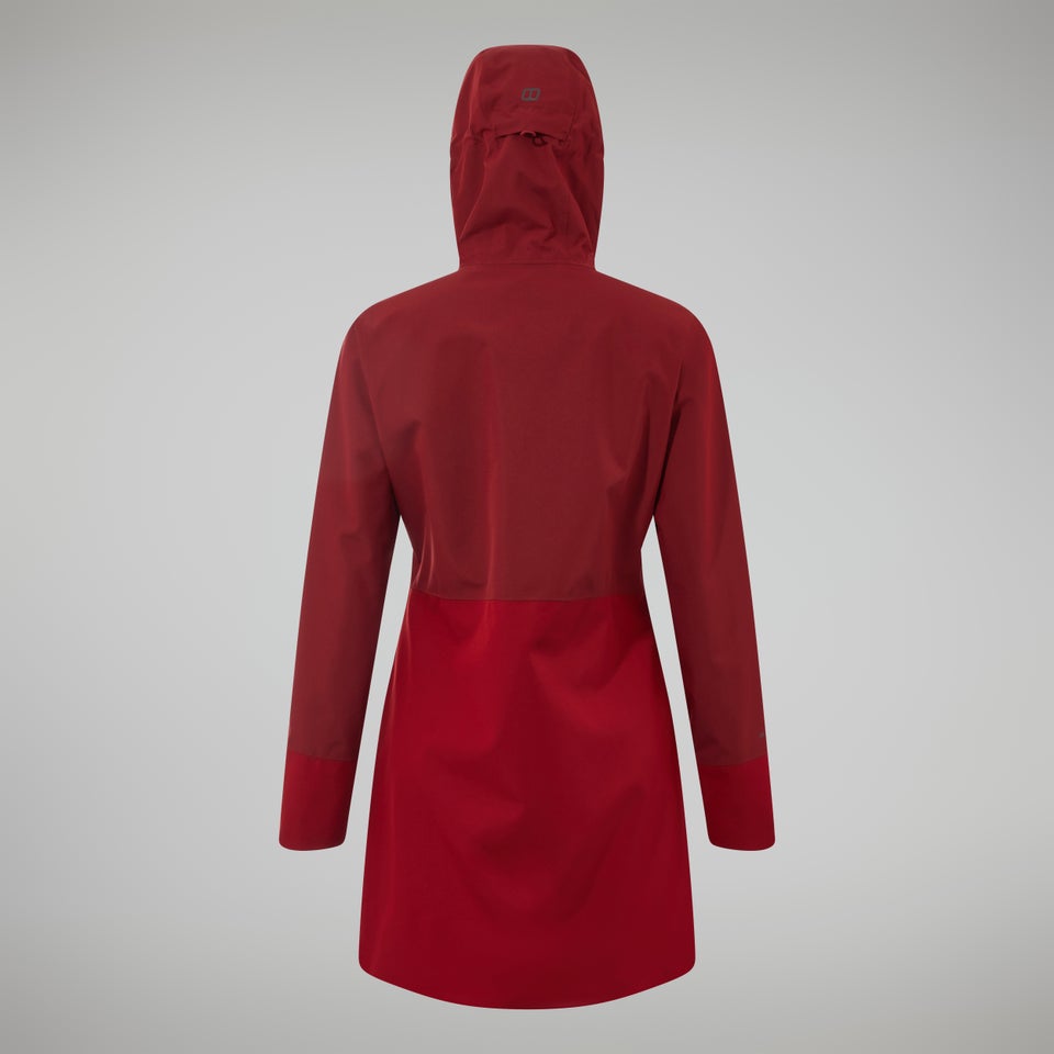 Omeara Lange Jacken für Damen - Dunkelrot