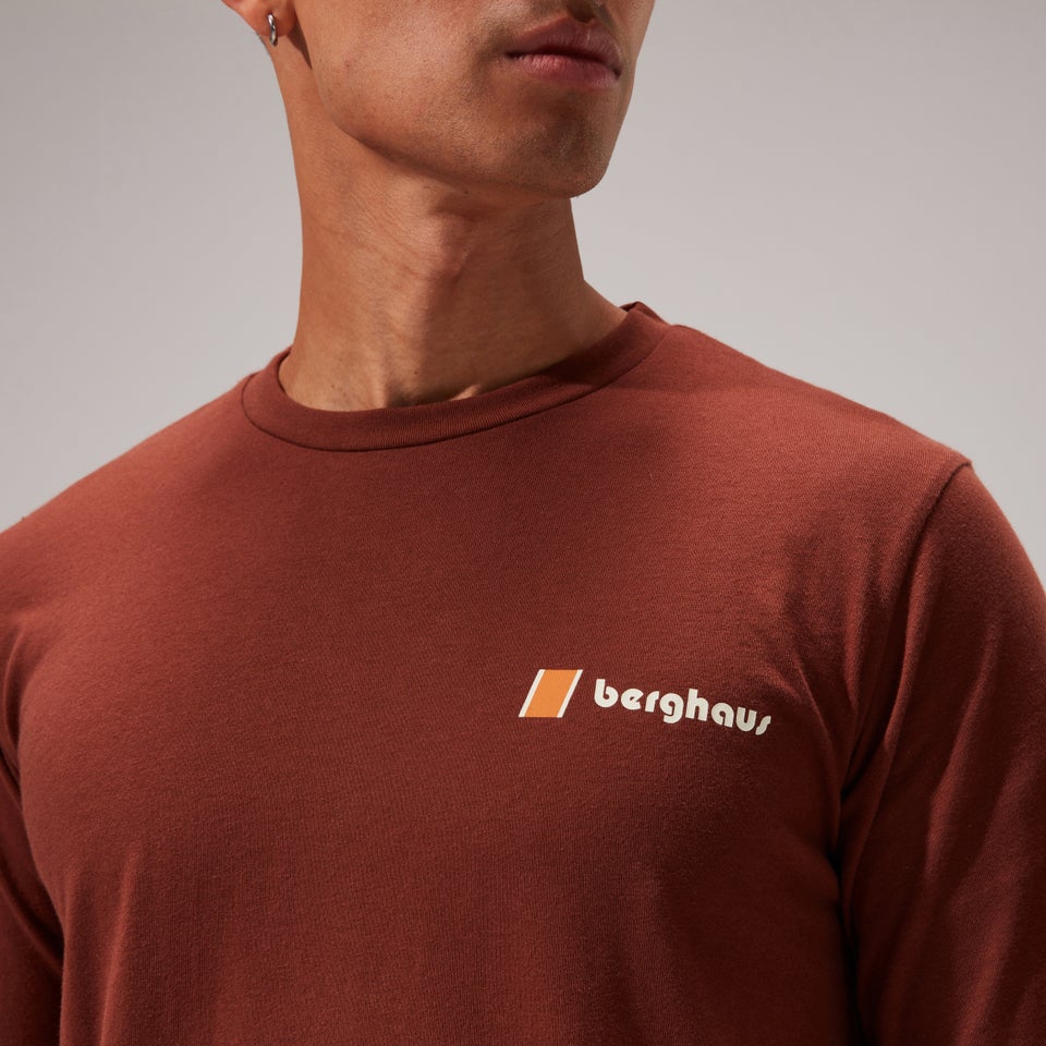 Unisex Kanchenjunga Static Long Sleeve Tee - Dark Brown