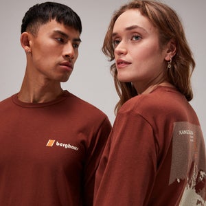 Unisex Kanchenjunga Static Long Sleeve Tee - Dark Brown