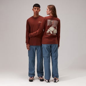 Unisex Kanchenjunga Static Long Sleeve Tee - Dark Brown