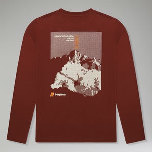 Unisex Kanchenjunga Static Long Sleeve Tee - Dark Brown