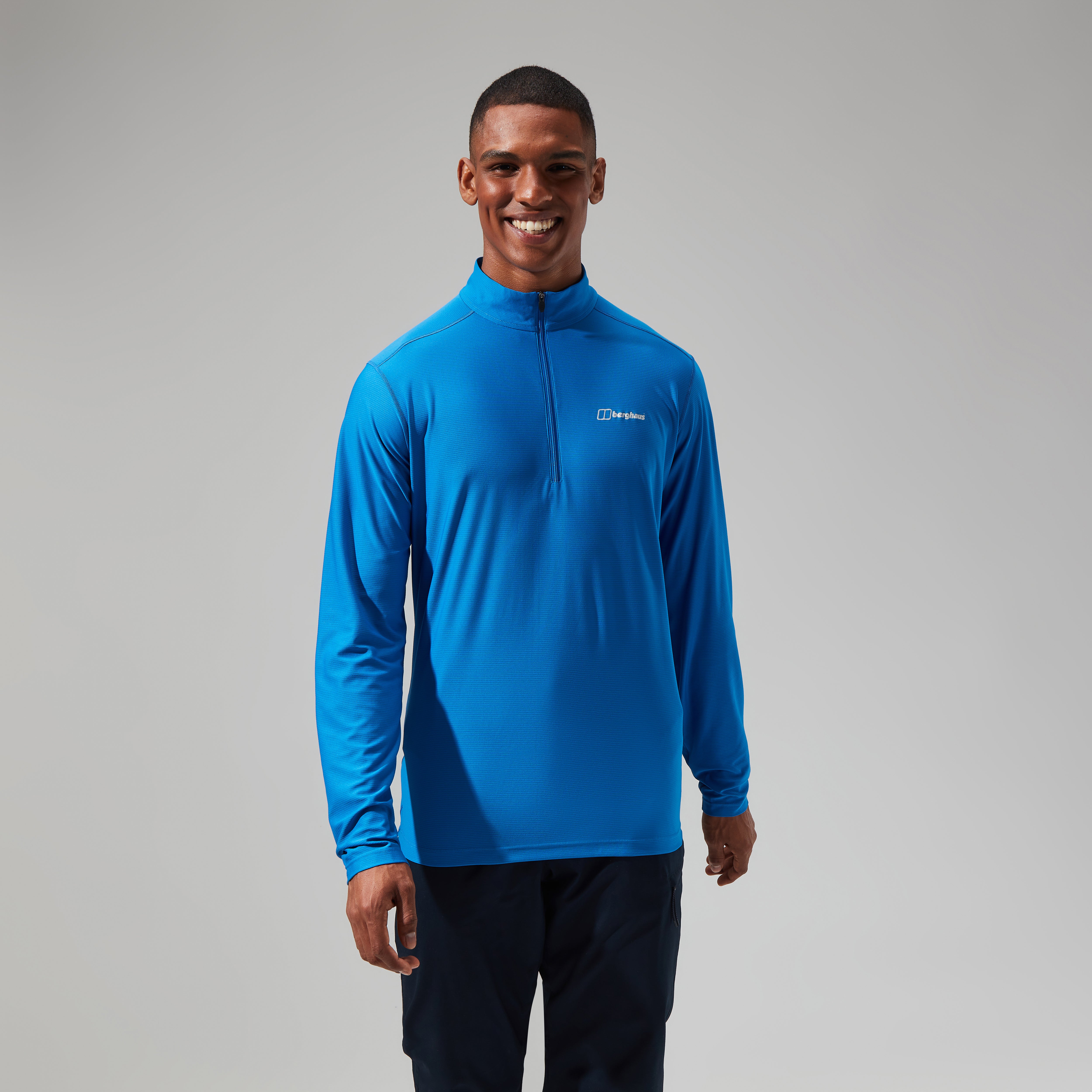 Men's 24/7 Tech Long Sleeve Half Zip Tee - Blue | Berghaus
