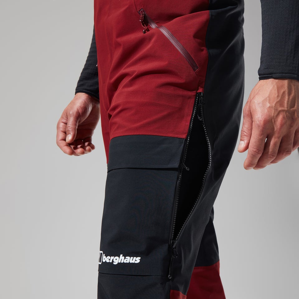 MTN Arete Descend Gore-Tex Bib Pants für Herren - Dunkelrot/Schwarz