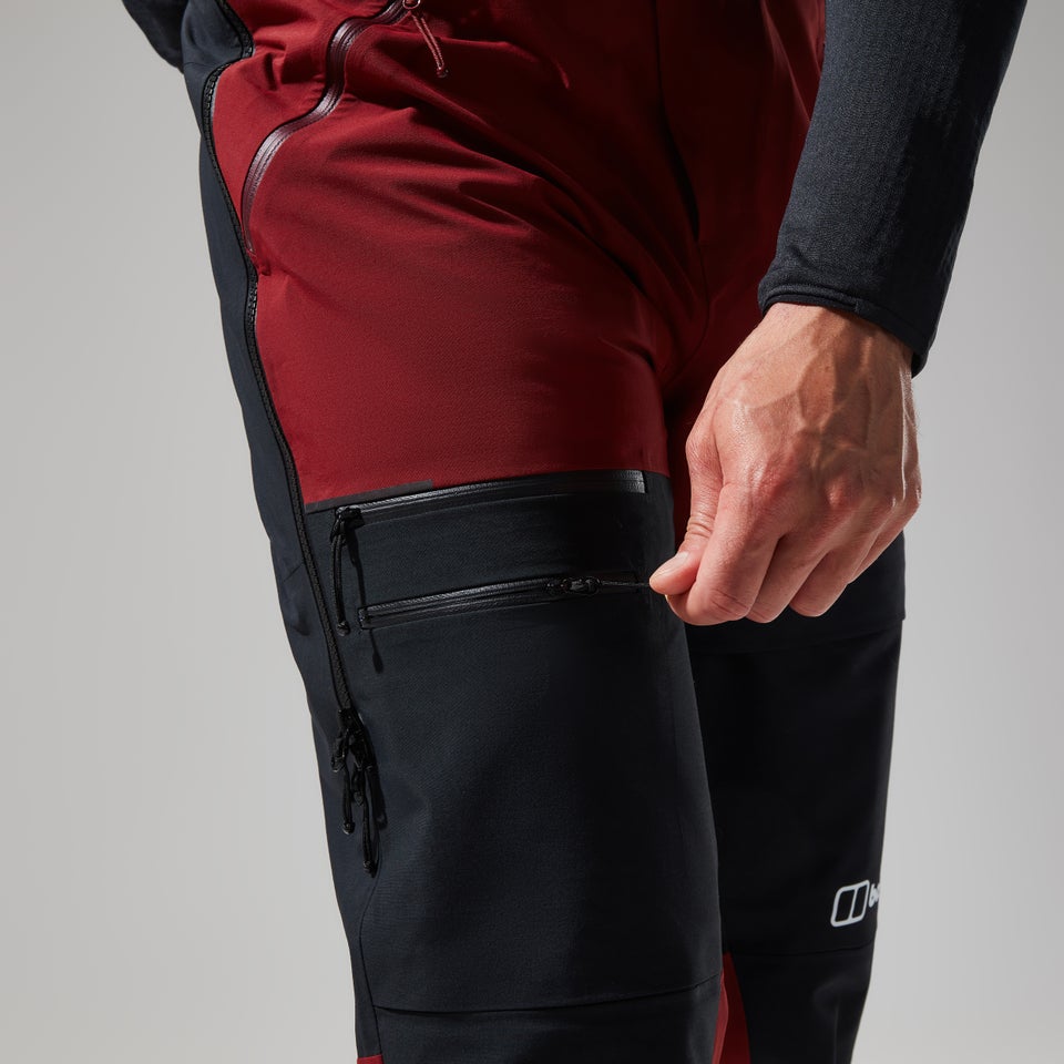 MTN Arete Descend Gore-Tex Bib Pants für Herren - Dunkelrot/Schwarz