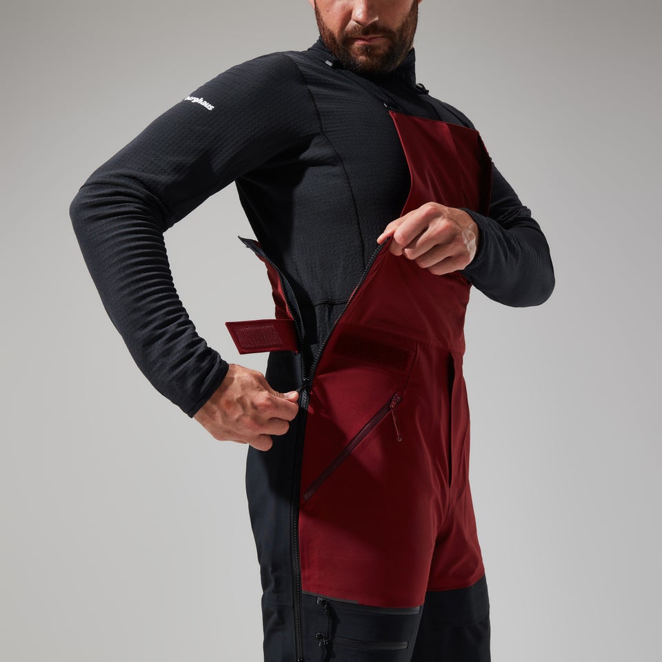 MTN Arete Descend Gore-Tex Bib Pants für Herren - Dunkelrot/Schwarz