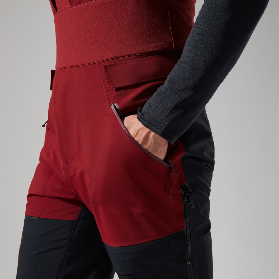 MTN Arete Descend Gore-Tex Bib Pants für Herren - Dunkelrot/Schwarz