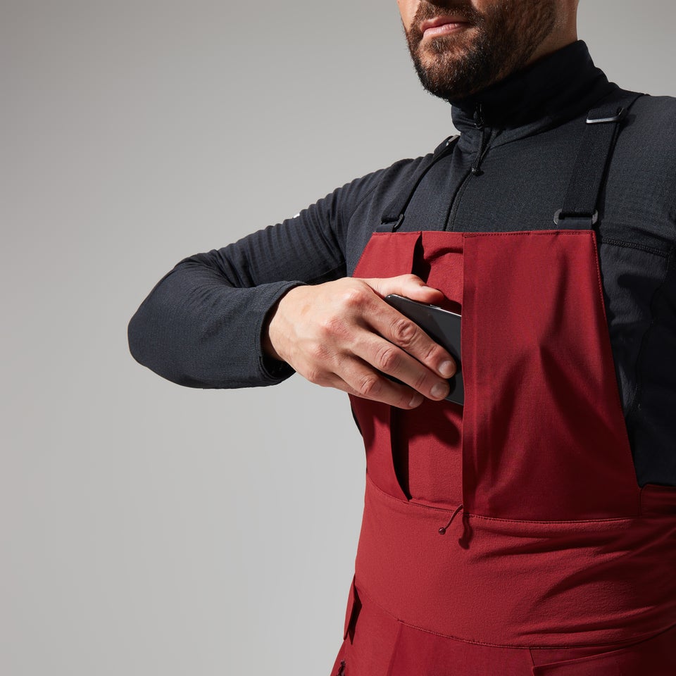 MTN Arete Descend Gore-Tex Bib Pants für Herren - Dunkelrot/Schwarz