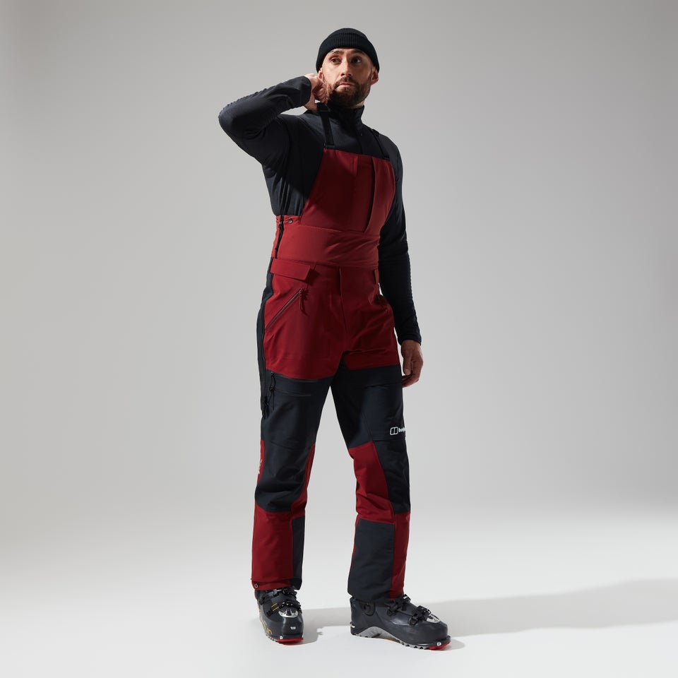 MTN Arete Descend Gore-Tex Bib Pants für Herren - Dunkelrot/Schwarz