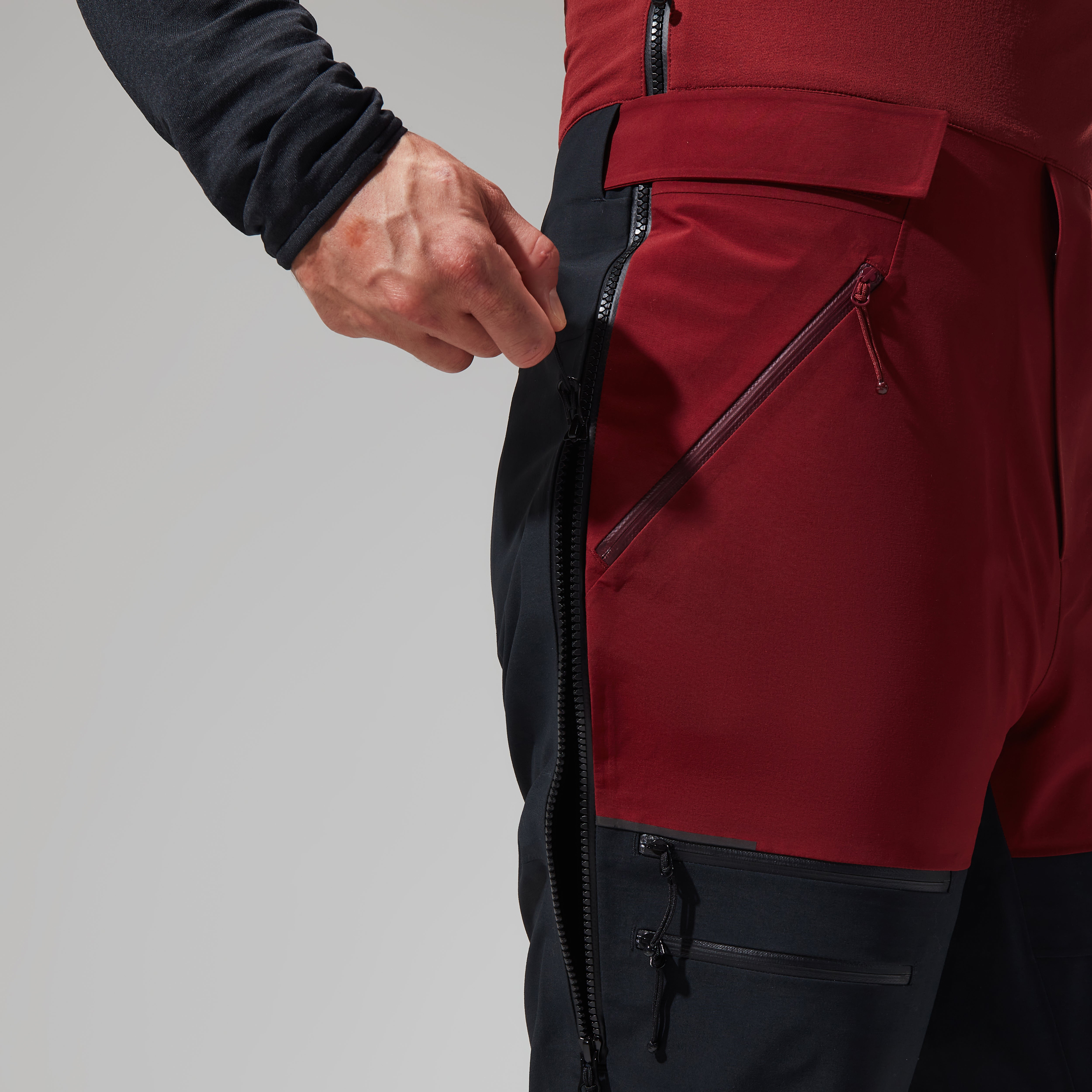 Men's MTN Arete Descend Gore-Tex Bib Pants - Dark Red/Black | Berghaus