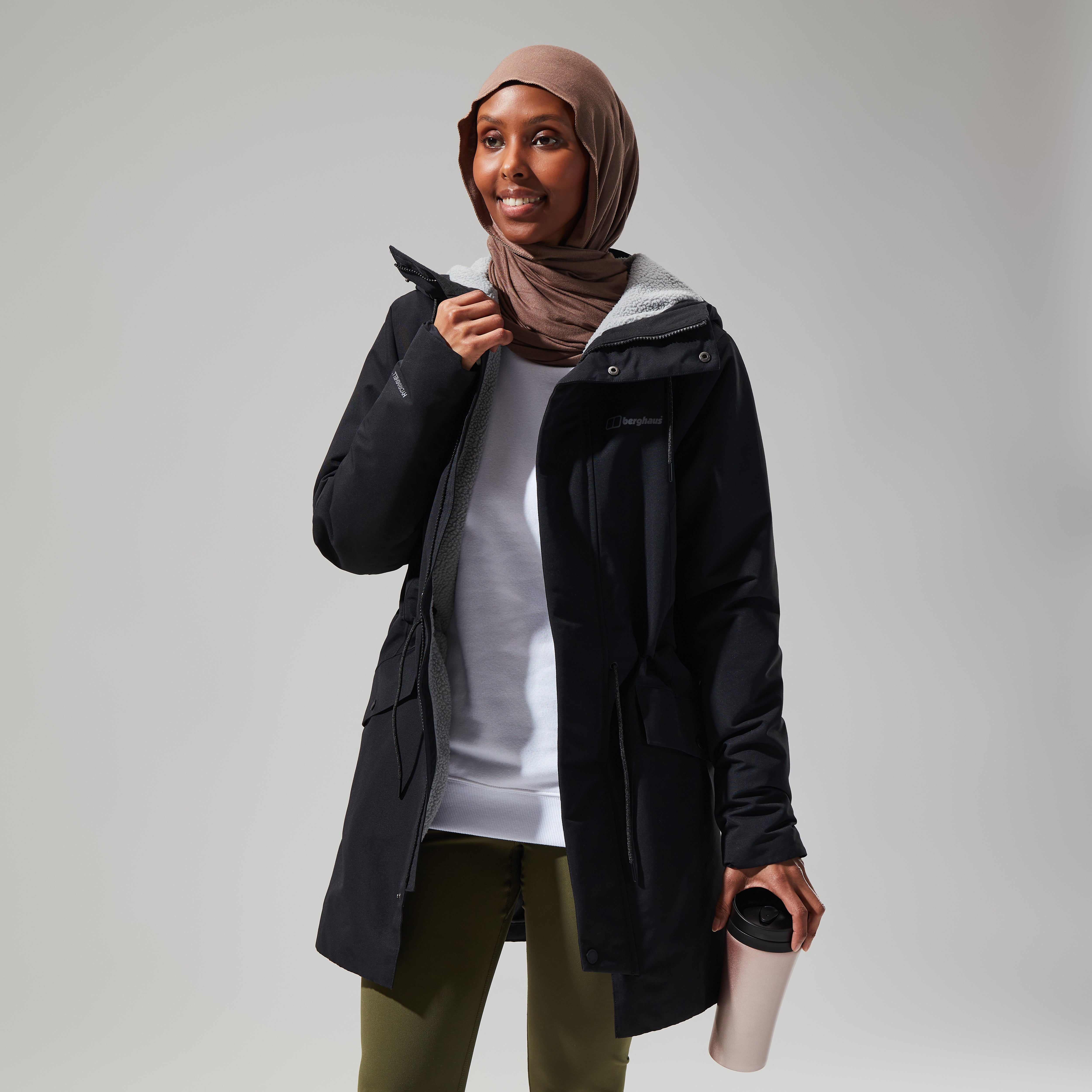 Women's Foxghyll Hooded Parka - Black/Grey | Berghaus