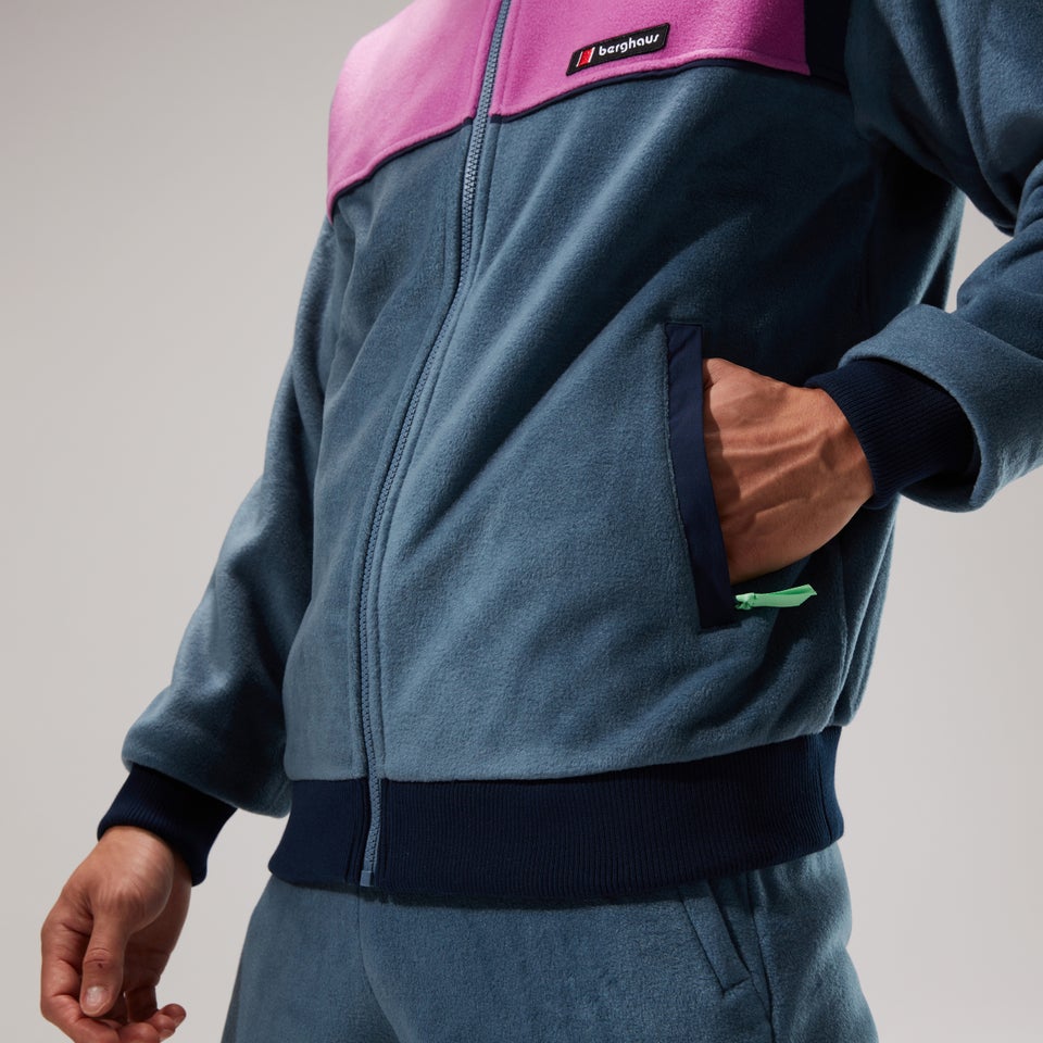 Unisex Blockback Full-zip Fleece - Dark Blue/Purple