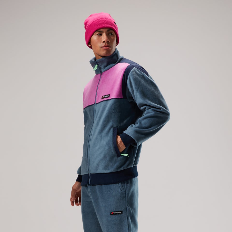 Unisex Blockback Full-zip Fleece - Dark Blue/Purple