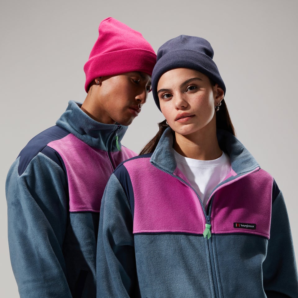 Unisex Blockback Full-zip Fleece - Dark Blue/Purple