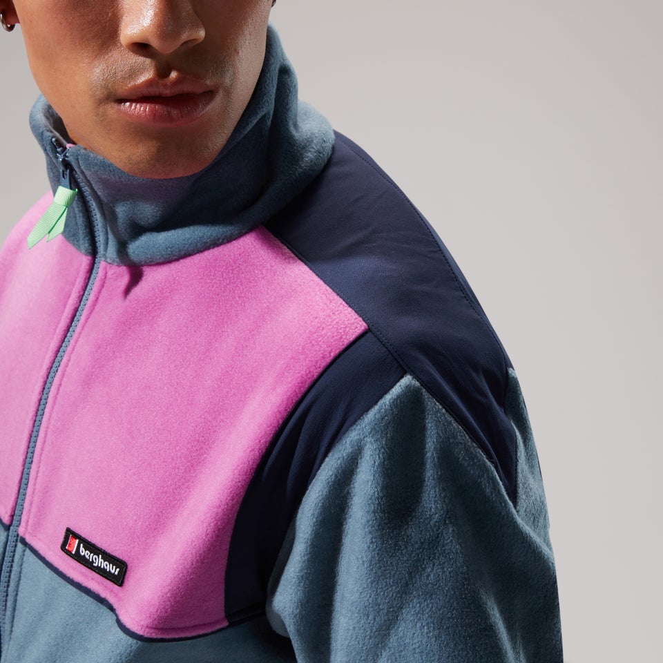 Unisex Blockback Full-zip Fleece - Dark Blue/Purple