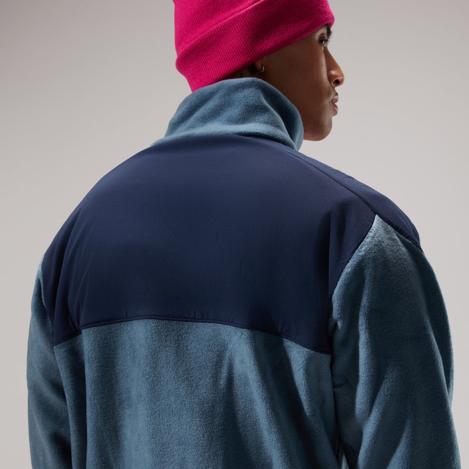 Unisex Blockback Full-zip Fleece - Dark Blue/Purple