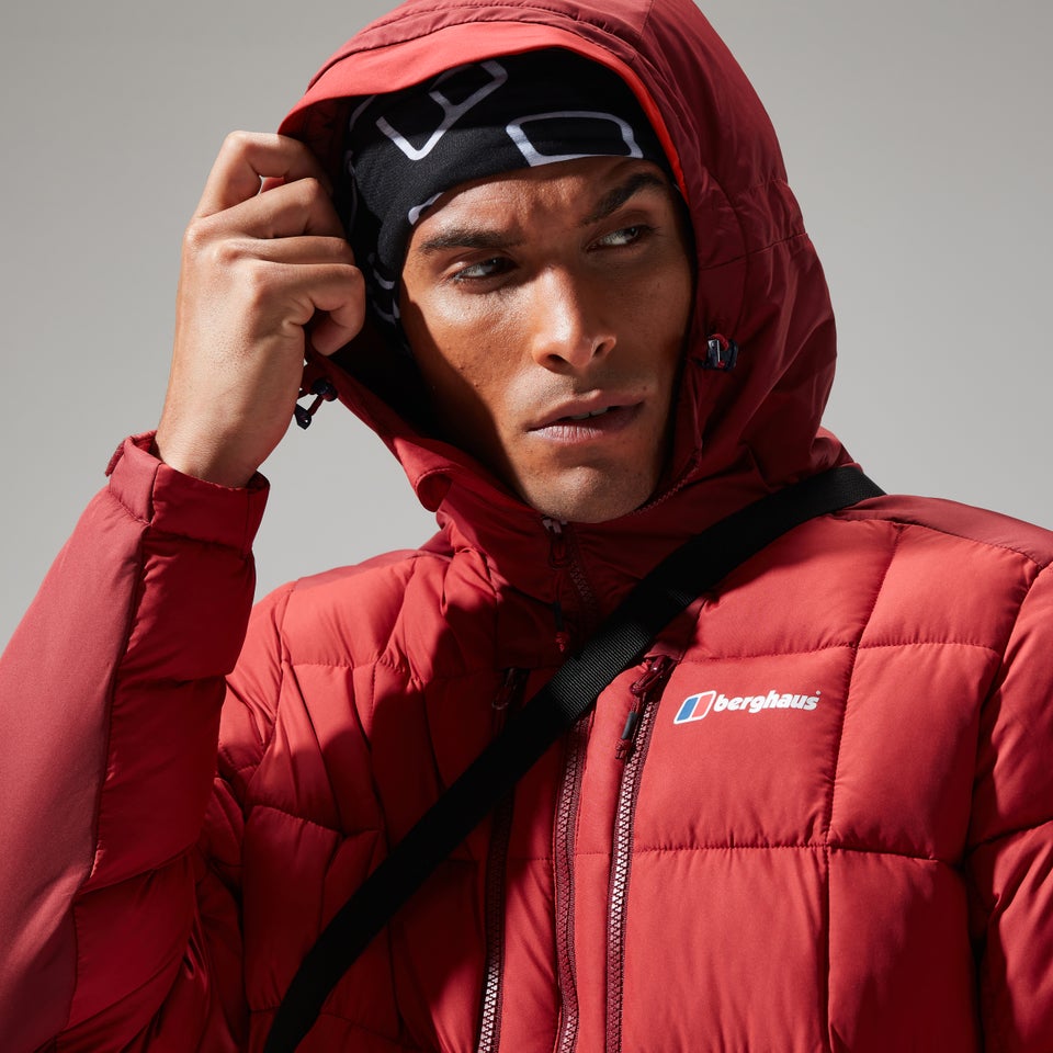 Men's Menahan Insulated Hooded Jacket - Dark Red