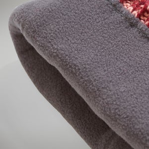 Bobble Beanie für Damen - Dunkelrot/Pink