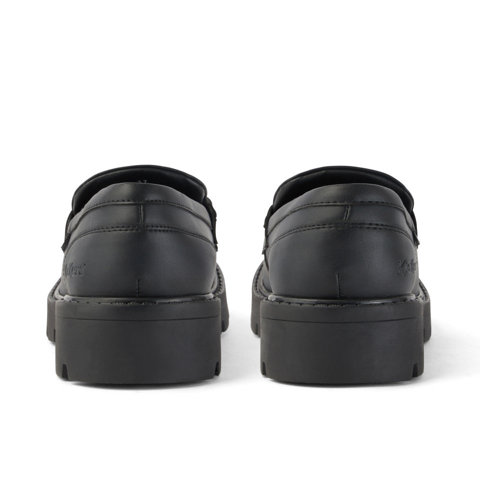 Youth Womens Kori Kilty Loafer Leather Alternative Black