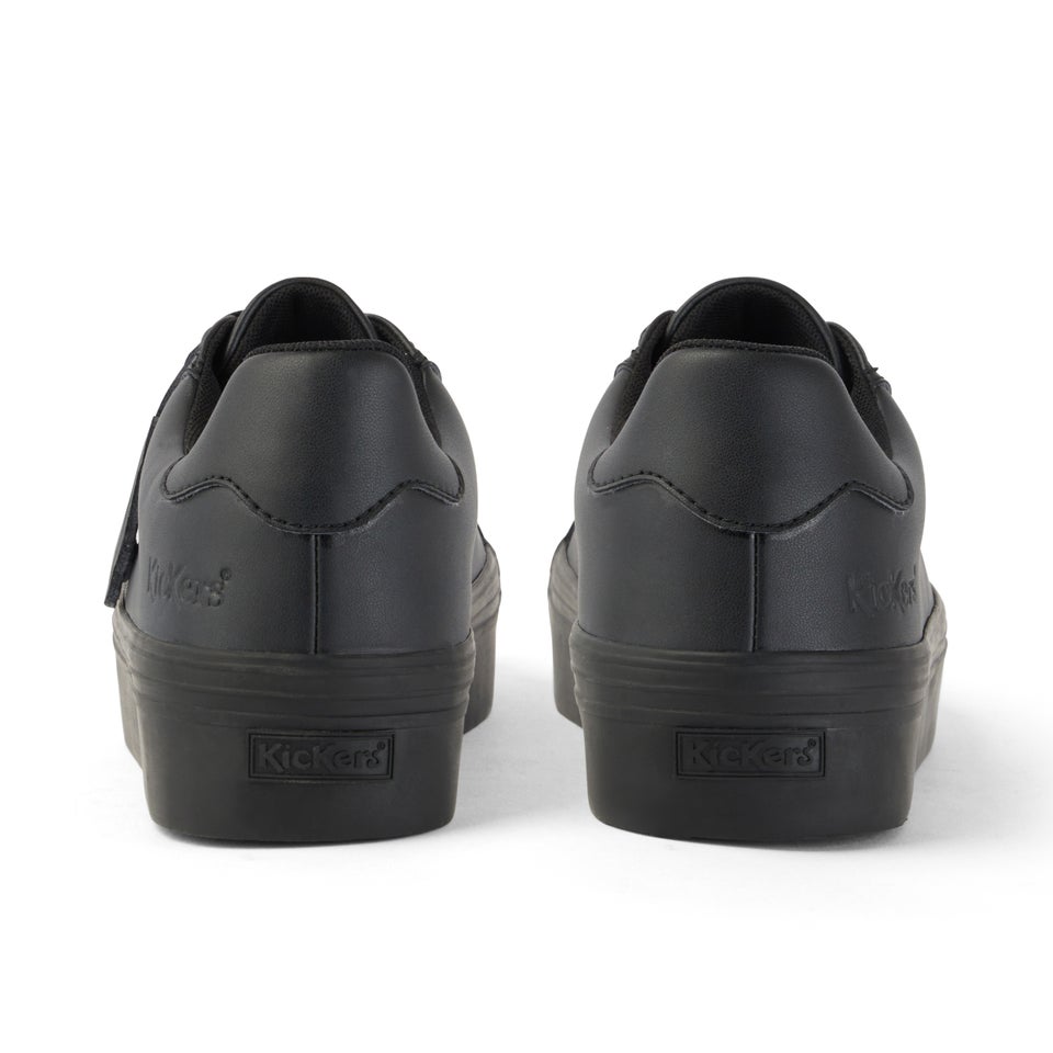 Youth Womens Tovni Stack Leather Alternative Black