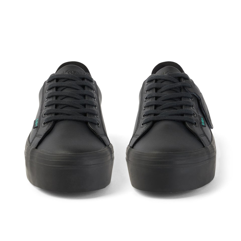 Youth Womens Tovni Stack Leather Alternative Black