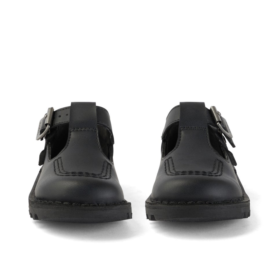 Infant Girls Kick T Bar Leather Alternative Black