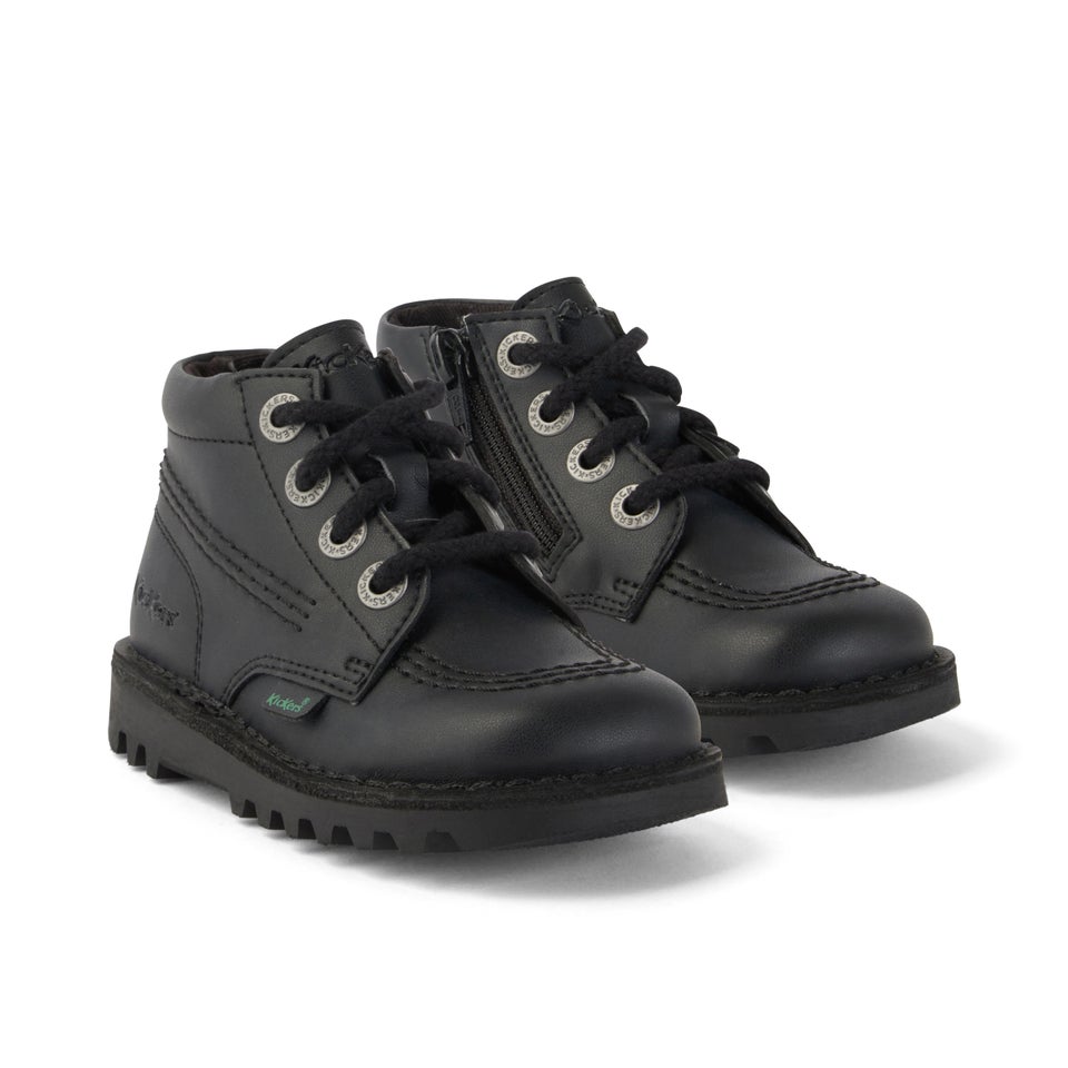 Infant Unisex Kick Hi Zip Leather Alternative Black