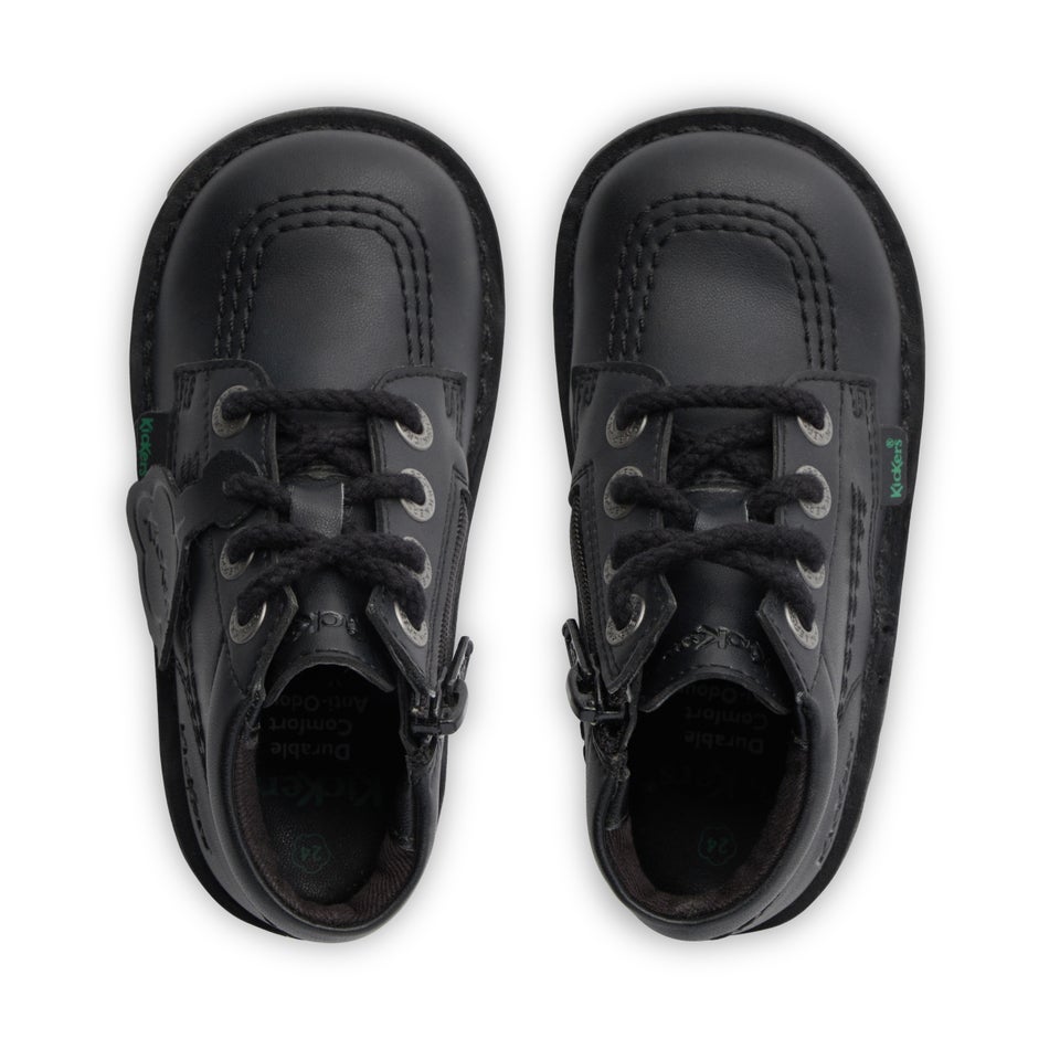 Infant Unisex Kick Hi Zip Leather Alternative Black