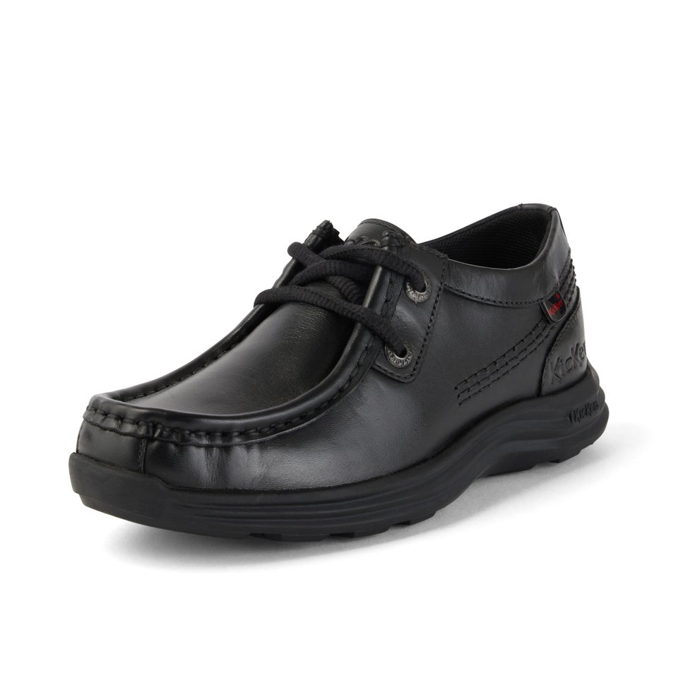 Junior Boys Reasan Moc Leather Black