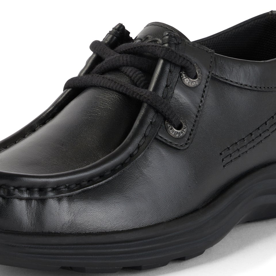 Junior Boys Reasan Moc Leather Black