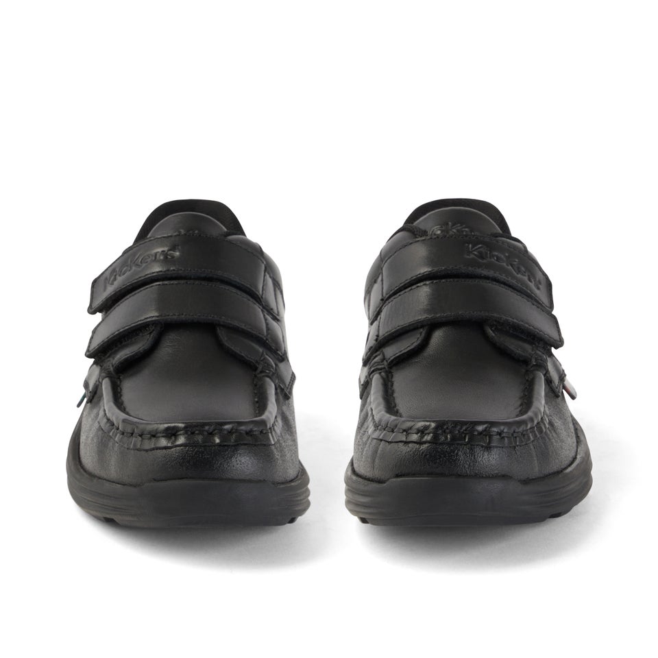 Junior Boys Reasan Twin Vel Leather Black